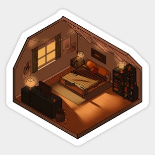 Nick Nelson - Heartstopper - isometric bedroom Sticker